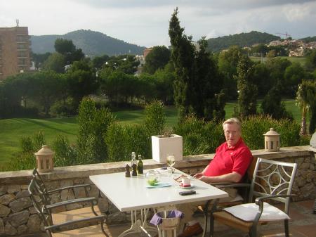 after a nice round of golf relaxing at the sun terrace