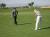 During a round of Golf at Son Gual, Markus Brier exhibits  his student his skill